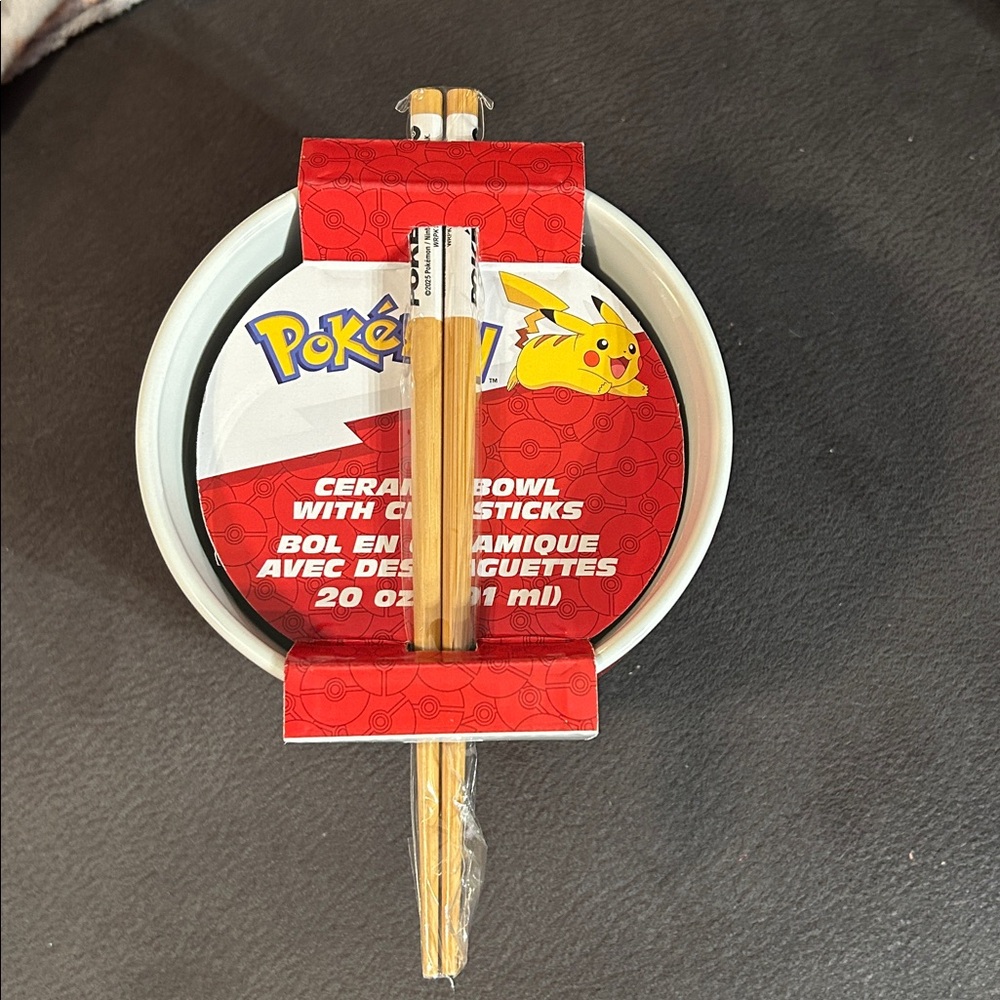 Pokémon Poké Ball Bowl with Chopsticks - Picture 2 of 4